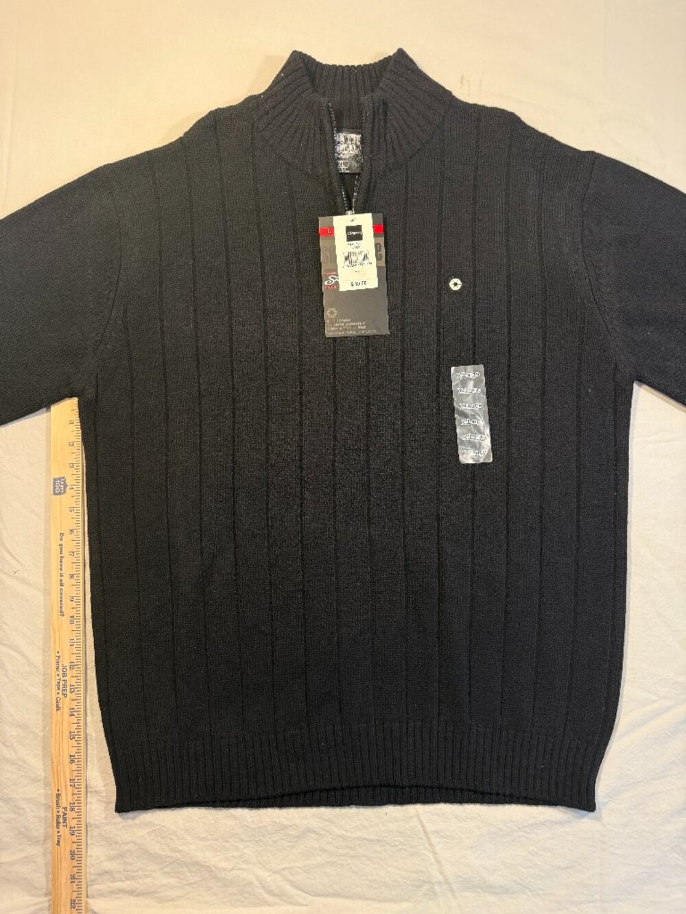 NWT Southpole 1/4 Zip Sweater Black Ribbed Knit Pullover XL Christmas Gift